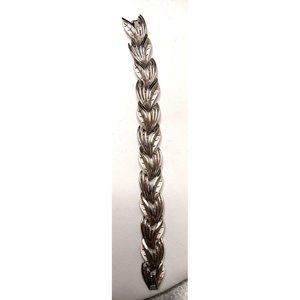 Rare Vintage 1937-1955 Crown Trifari Textured Silver Tone Bracelet 7-7.5"